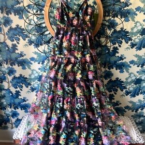 Aidan Mattox colorful embroidered maxi. Size 0 fits like a 4-6 with empire waist